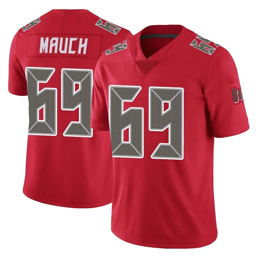 TB.Buccaneers #69 Cody Mauch Player Red Limited Color Rush Home Game Ddoa Stitched Jerseys