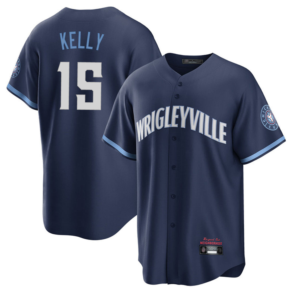 C.Cubs #15 Carson Kelly Player Navy City Connect Home Game Ddoa Stitched Jerseys