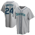 S.Mariners #24 Ken Griffey Jr Player Gray Home Game Ddoa Stitched Jerseys