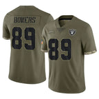 LV.Raiders #89 Brock Bowers Player Olive Salute To Service Limited Ddoa Stitched Jerseys