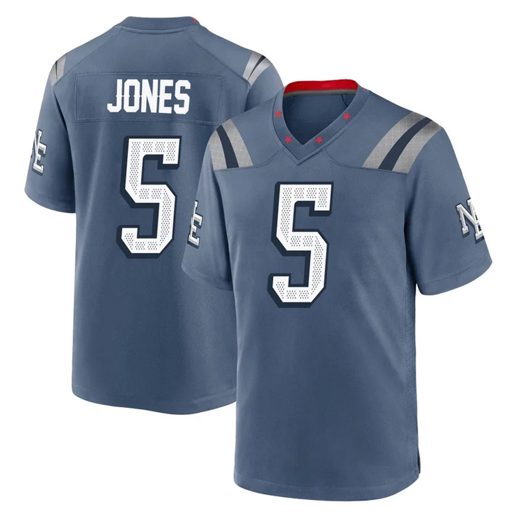 NE.Patriots #5 Dre'Mont Jones Player Blue Rivalries Collection Home Game Ddoa Stitched Jerseys