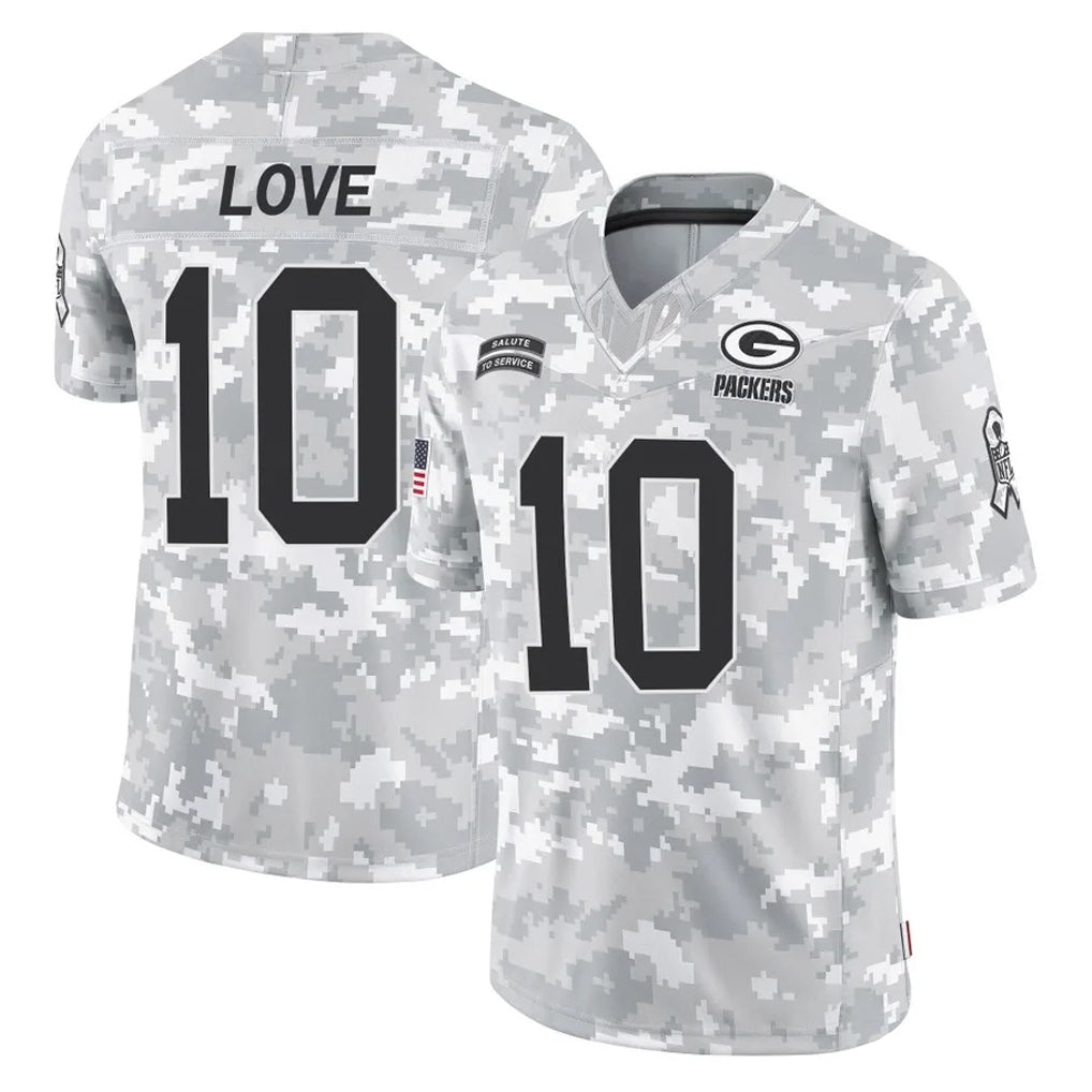 GB.Packers #10 Jordan Love Player Arctic Camo Salute To Service Limited Ddoa Stitched Jerseys