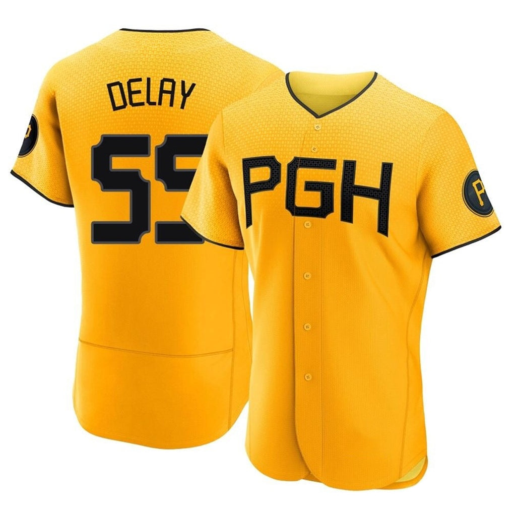 P.Pirates #55 Jason Delay Player Gold City Connect Home Limited Elite Ddoa Stitched Jerseys