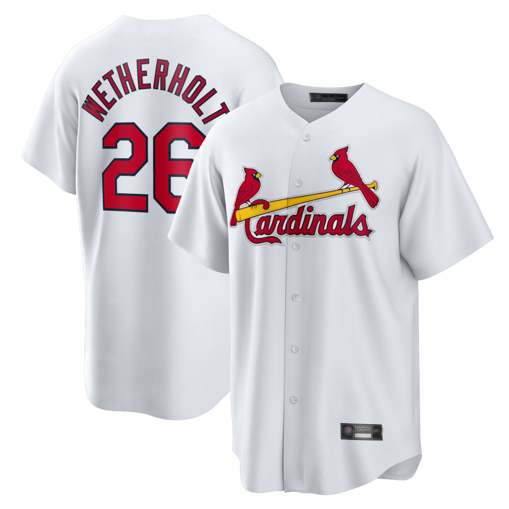St. Louis Cardinals #26 JJ Wetherholt Player White Home Game Ddoa Stitched Jerseys