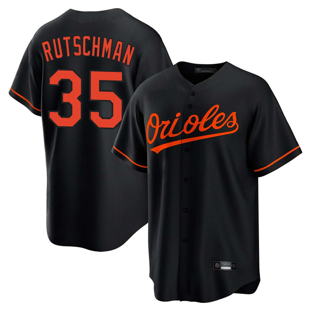 B.Orioles #35 Adley Rutschman Player Black Home Game Ddoa Stitched Jerseys