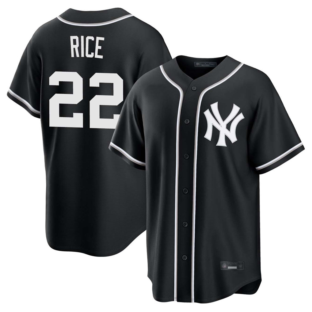 NY.Yankees #22 Ben Rice Player Black Out Game Home Ddoa Stitched Jerseys