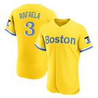 B.Red Sox #3 Ceddanne Rafaela Player Yellow Limited Elite Home Game Ddoa Stitched Jerseys