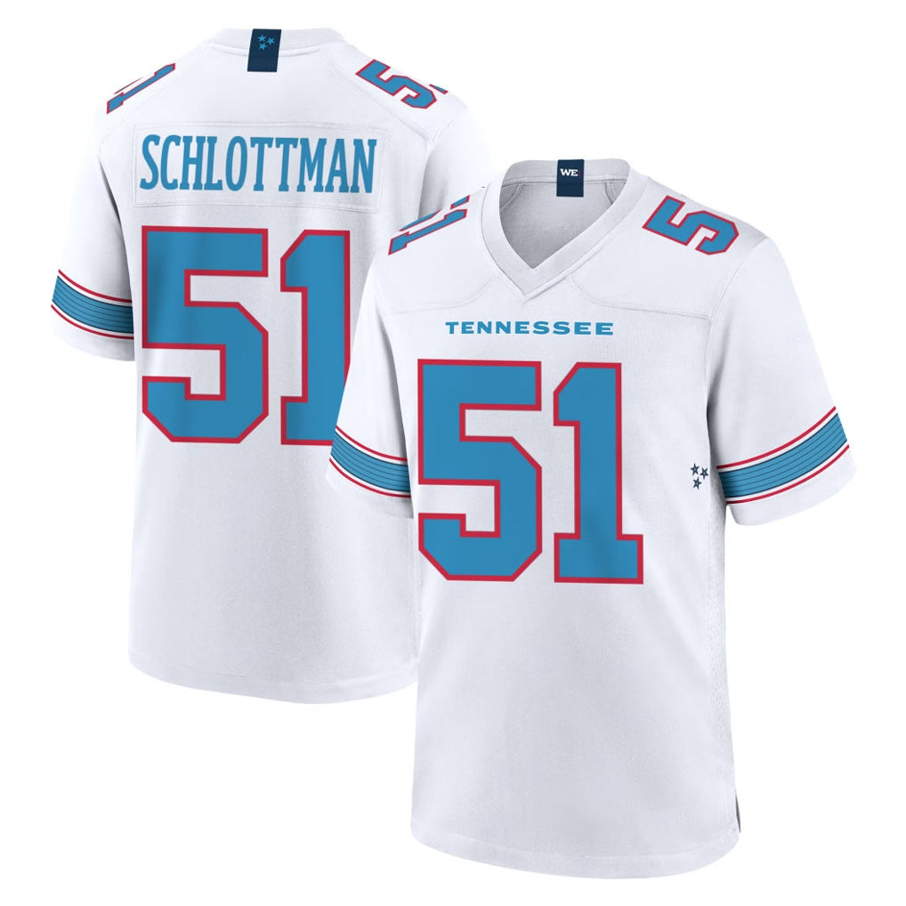 T.Titans #51 Austin Schlottmann Player White 2026 Game Home Ddoa Stitched Jerseys
