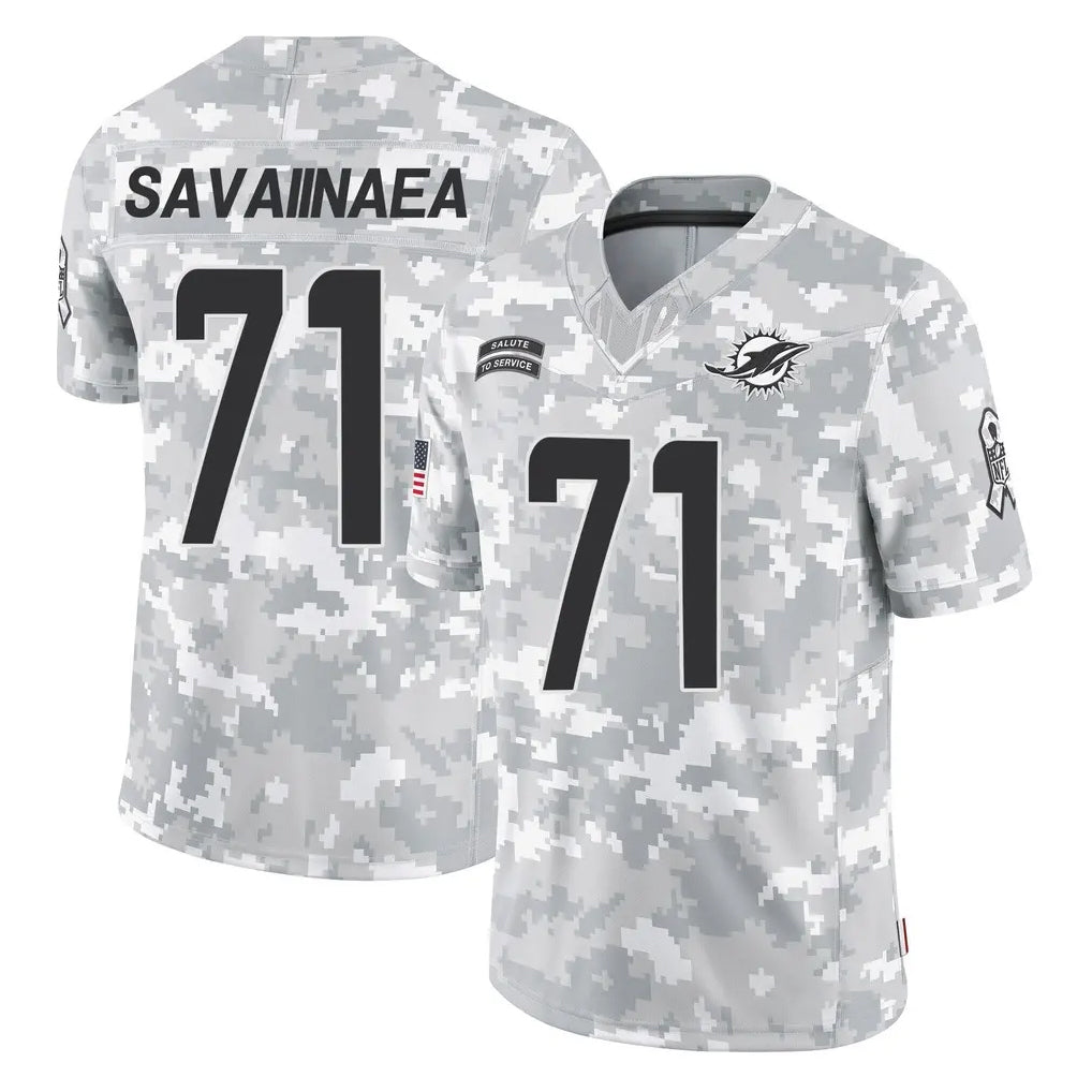 M.Dolphins #71 Jonah Savaiinaea Player Arctic Camo Salute To Service Limited Game Ddoa Stitched Jerseys