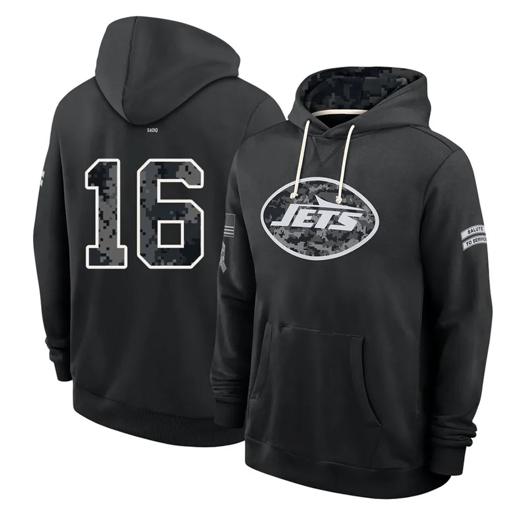 NY.Jets #16 Kenyon Sadiq Player 2026 Black Logo Pullover Hoodies Limited Game Ddoa Stitched Jerseys
