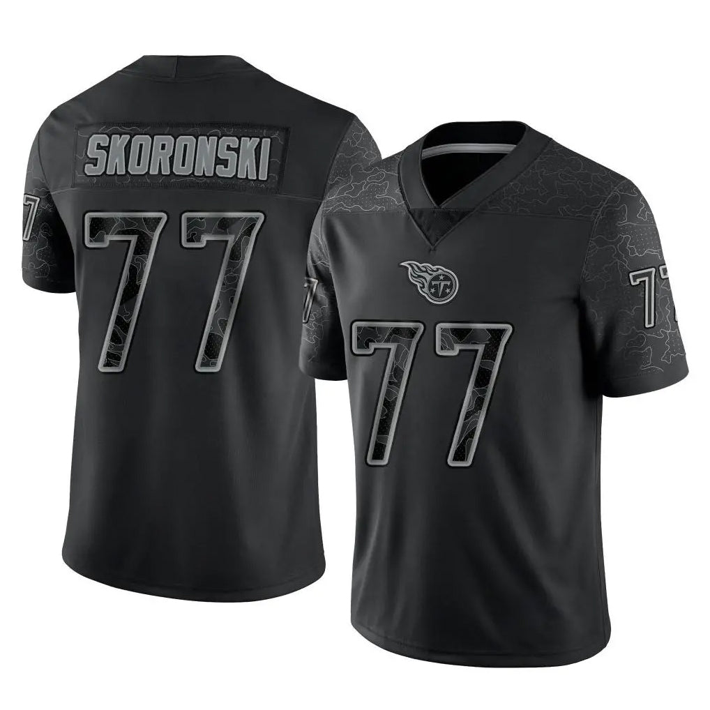 T.Titans #77 Peter Skoronski Player Black Limited Reflective Home Game Ddoa Stitched Jerseys