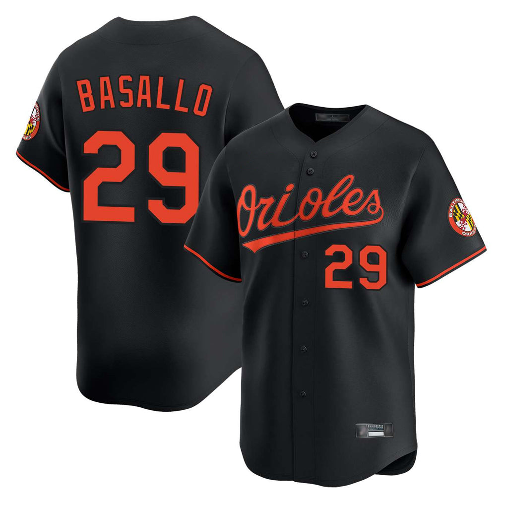 B.Orioles #29 Samuel Basallo Player Black Limited Home Game Ddoa Stitched Jerseys