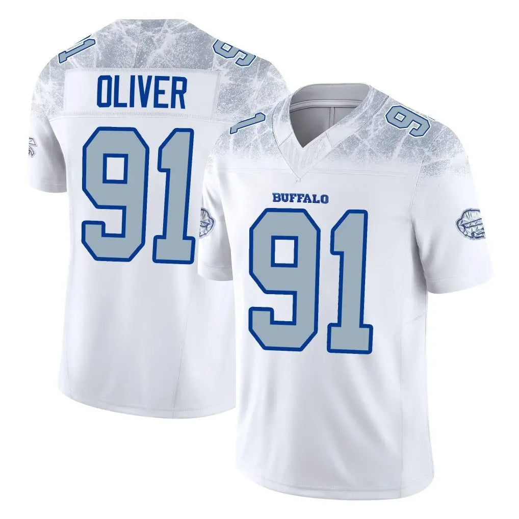 B.Bills #91 Ed Oliver Player White Rivalries Collection Limited Game Ddoa Stitched Jerseys