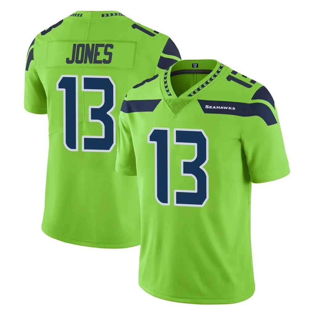 S.Seahawks #13 Ernest Jones IV Player Green Limited Color Rush Home Game Ddoa Stitched Jerseys