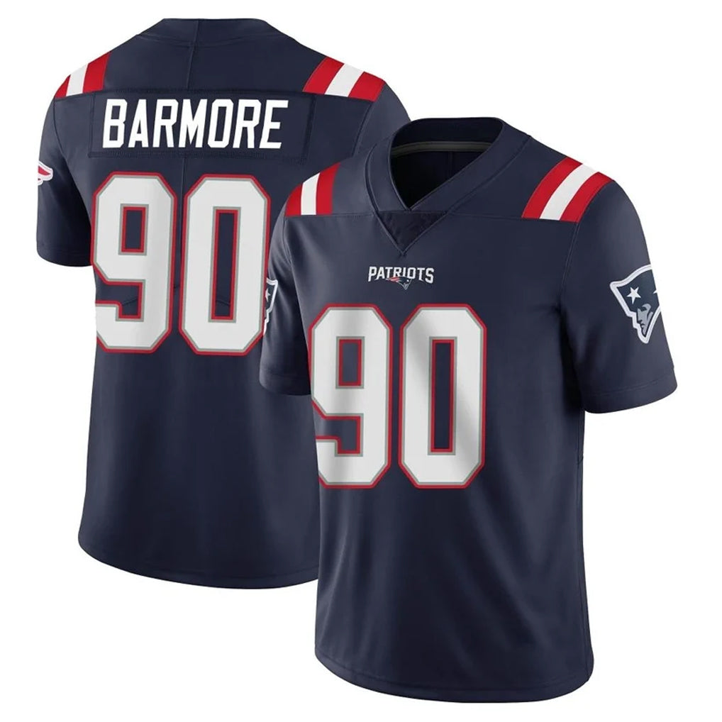 NE.Patriots #90 Christian Barmore Player Navy Vapor Untouchable Home Game Ddoa Stitched Jerseys