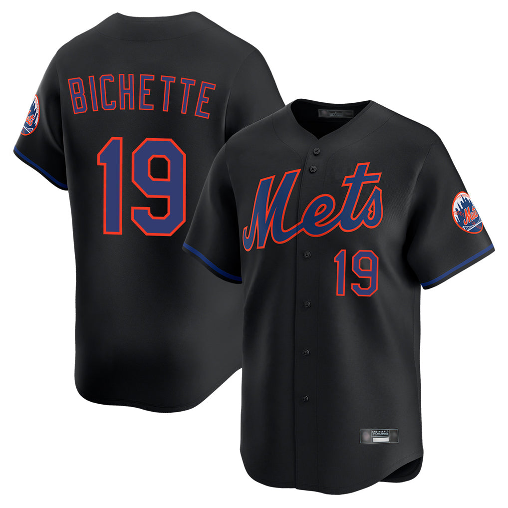 NY.Mets #19 Bo Bichette Player Black Alternate Home Limited Ddoa Stitched Jerseys