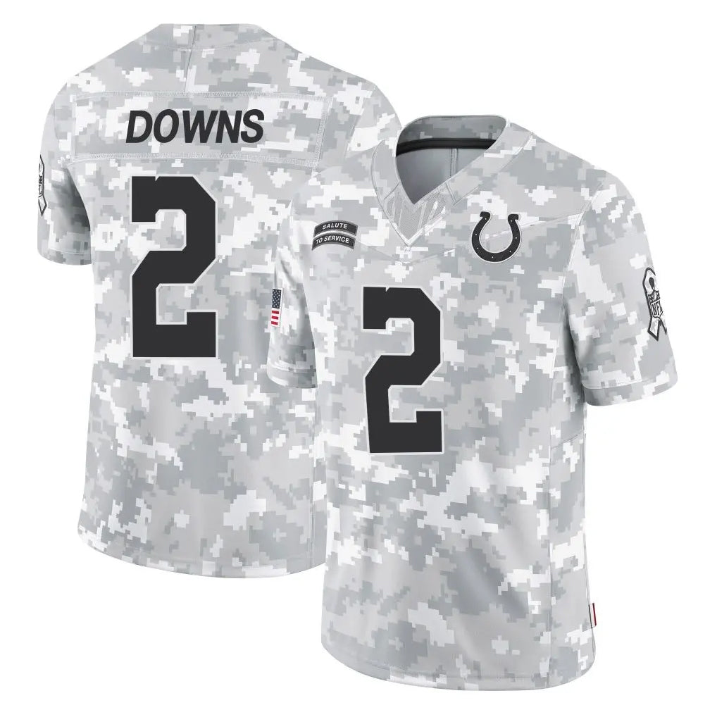 IN.Colts #2 Josh Downs Player Arctic Camo Salute To Service Limited Game Ddoa Stitched Jerseys