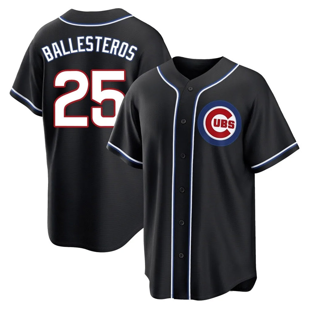 C.Cubs #25 Mois¨¦s Ballesteros Player Black Fashion Out Game Ddoa Stitched Jerseys