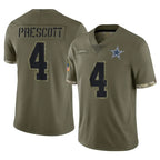 D.Cowboys #4 Dak Prescott Player Olive Salute to Service Limited Game Ddoa Stitched Jerseys