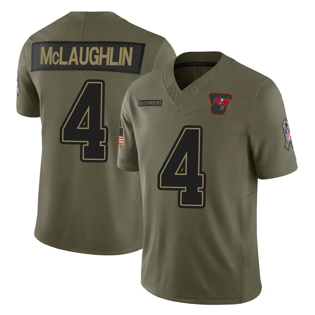 TB.Buccaneers #4 Chase McLaughlin Player Olive 2025 Salute To Service Limited Home Game Ddoa Stitched Jerseys