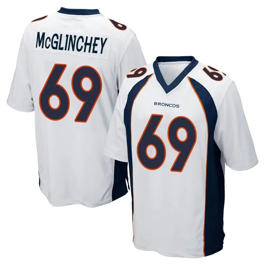 D.Broncos #69 Mike McGlinchey Player White Game Ddoa Stitched Jerseys