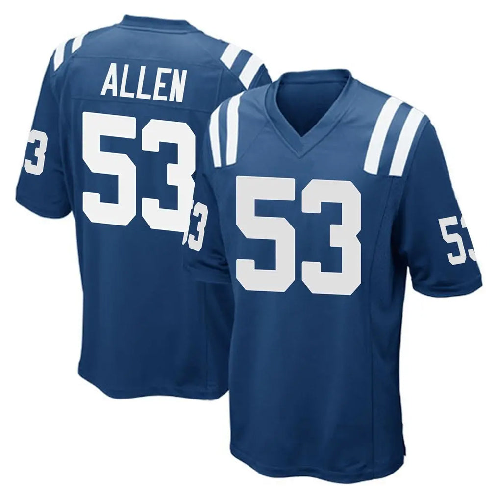 IN.Colts #53 CJ Allen Player Royal Home Game Ddoa Stitched Jerseys