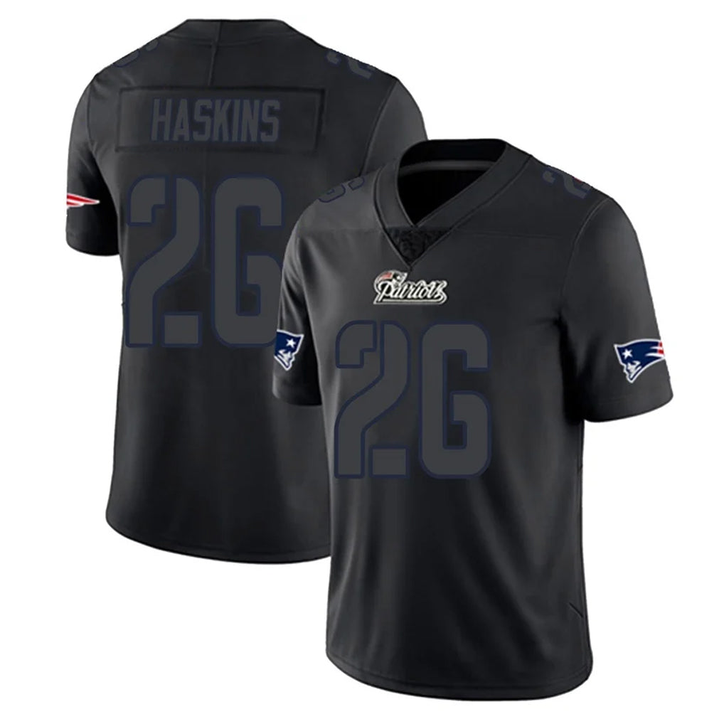 NE.Patriots #26 Hassan Haskins Player Black Impact LImited Home Game Ddoa Stitched Jerseys