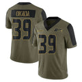 S.Seahawks #39 Ty Okada Player Olive Salute To Service Limited Game Ddoa Stitched Jerseys