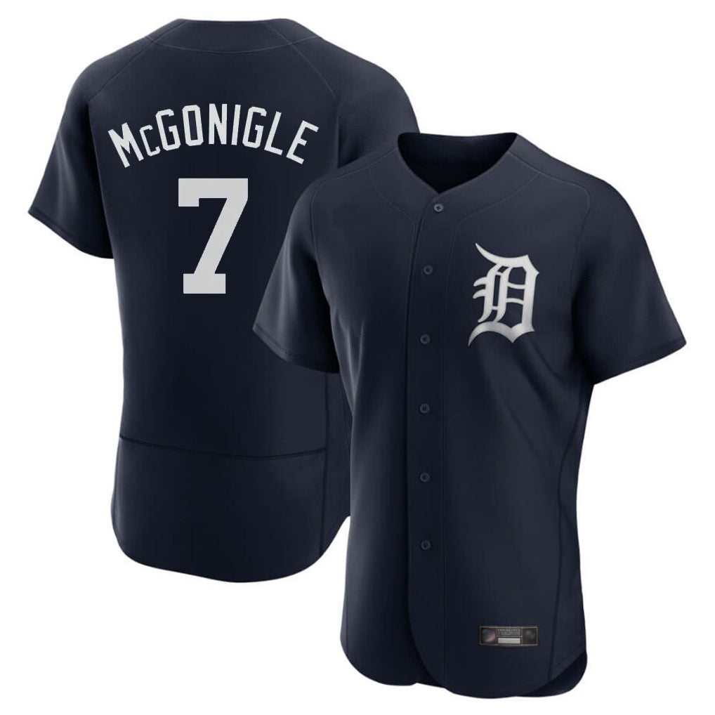 D.Tigers #7 Kevin McGonigle Player Navy Limited Elite Home Ddoa Stitched Jerseys