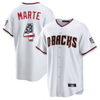 A.Diamondbacks #4 Ketel Marte Player White USA 250 Fourth of July Home Game Ddoa250Ys Stitched Jerseys