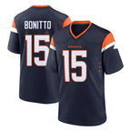 D.Broncos #15 Nik Bonitto Player Navy Home Game Ddoa Stitched Jerseys