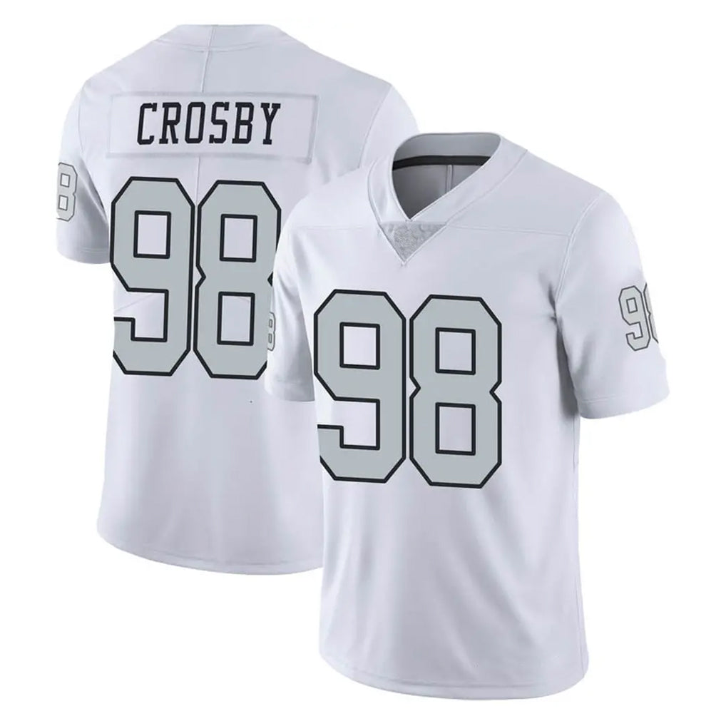 LV.Raiders #98 Maxx Crosby Player White Limited Color Rush Home Game Ddoa Stitched Jerseys