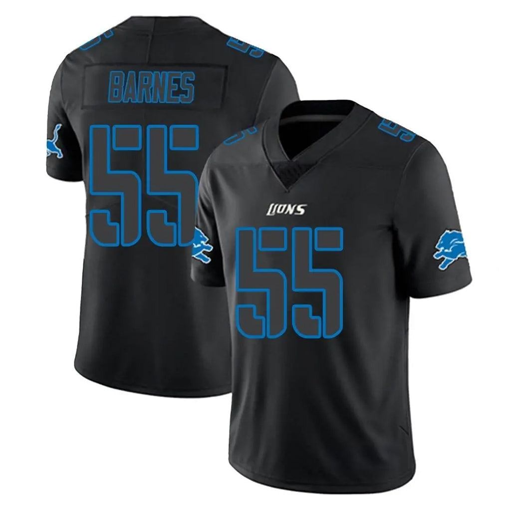 D.Lions #55 Derrick Barnes Player Black Impact Limited Home Game Ddoa Stitched Jerseys