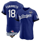LA.Dodgers #18 Yoshinobu Yamamoto Player Royal World Series City Connect Elite Home Ddoa Stitched Jerseys
