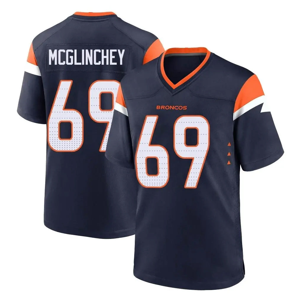 D.Broncos #69 Mike McGlinchey Player Navy Home Game Ddoa Stitched Jerseys