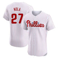 P.Phillies #27 Aaron Nola Player White Home Limited Elite Ddoa Stitched Jerseys