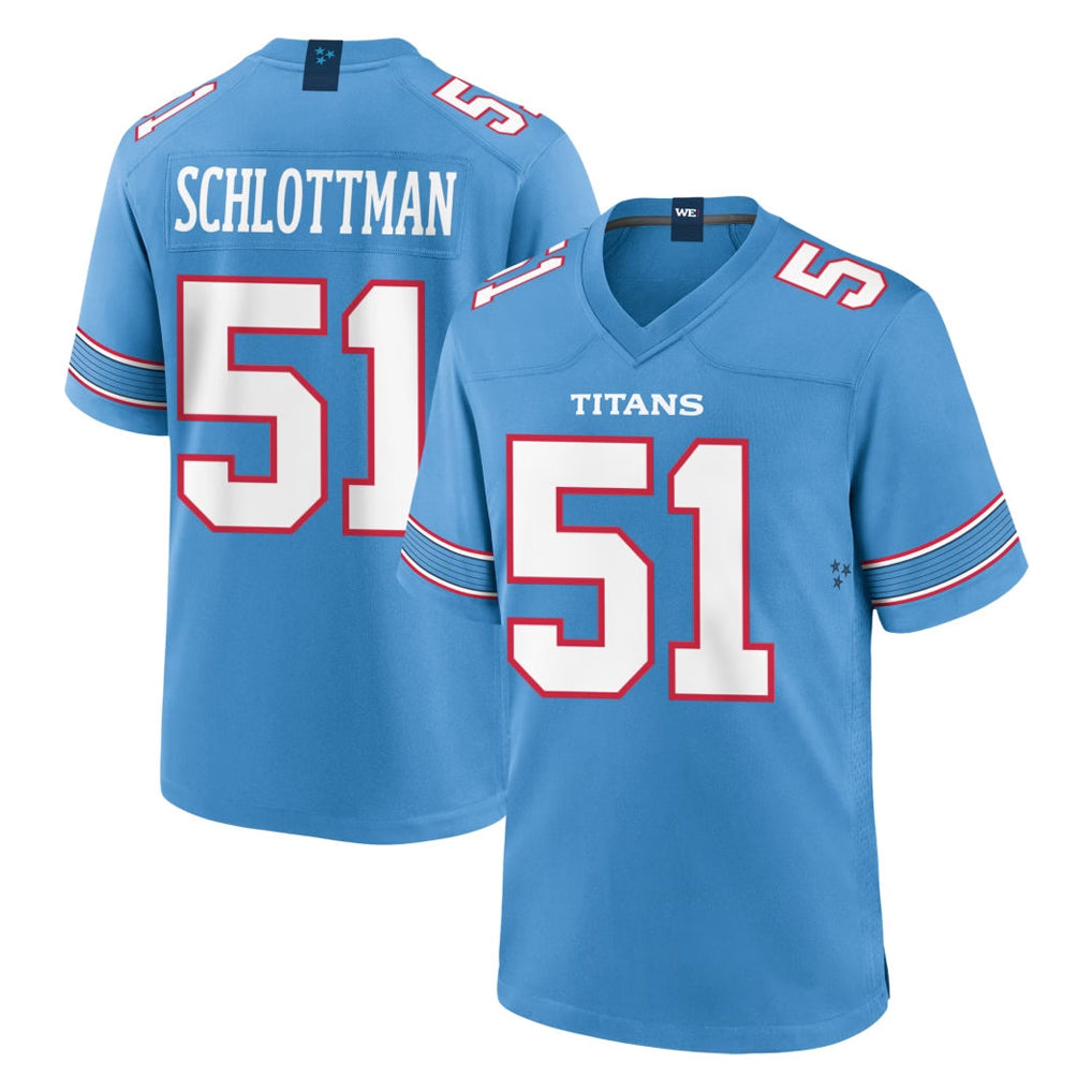 T.Titans #51 Austin Schlottmann Player Light Blue 2026 Game Home Ddoa Stitched Jerseys