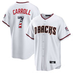 A.Diamondbacks #7 Corbin Carroll Player White USA 250 Fourth of July Home Game Ddoa250Ys Stitched Jerseys