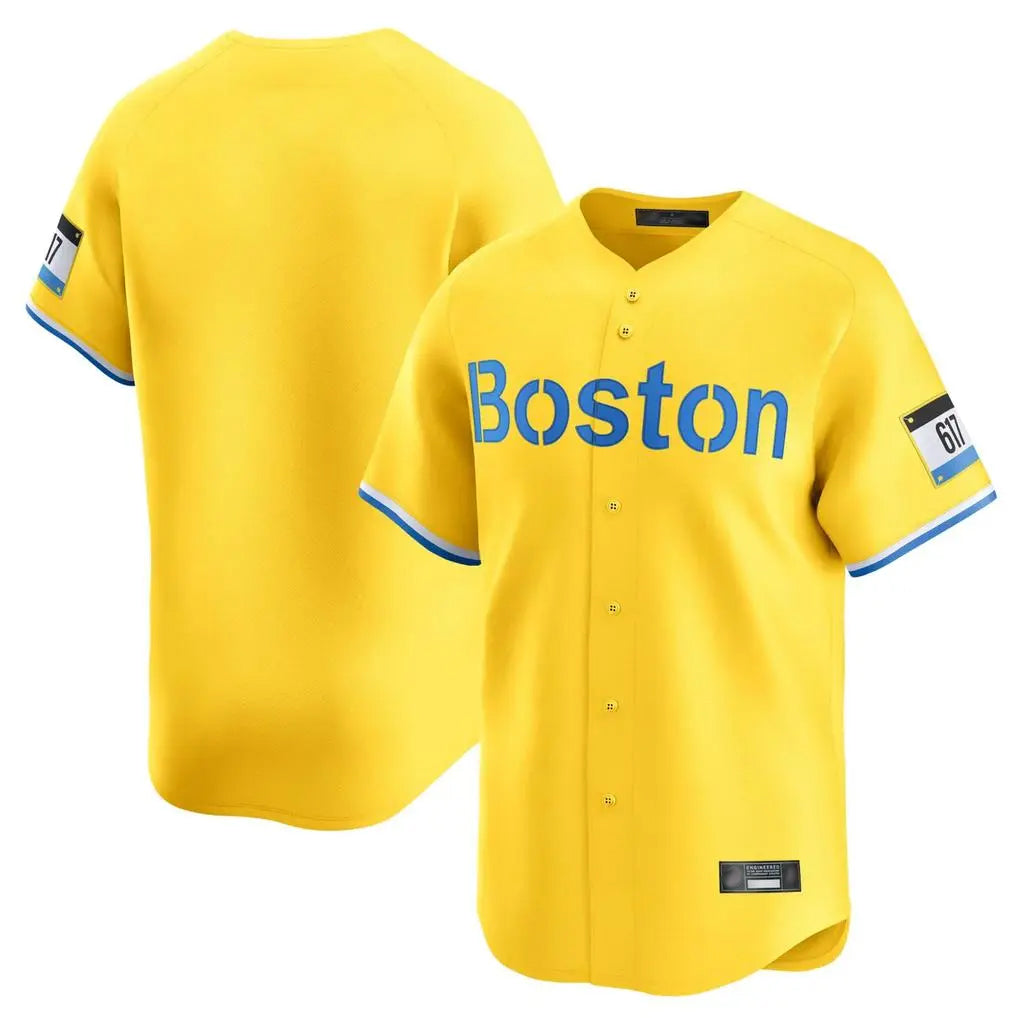 B.Red Sox ## Red Sox Blank Player Yellow Limited Home Game Ddoa Stitched Jerseys
