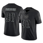 W.Commanders #90 Charles Omenihu Player Black Limited Reflective Home Game Ddoa Stitched Jerseys