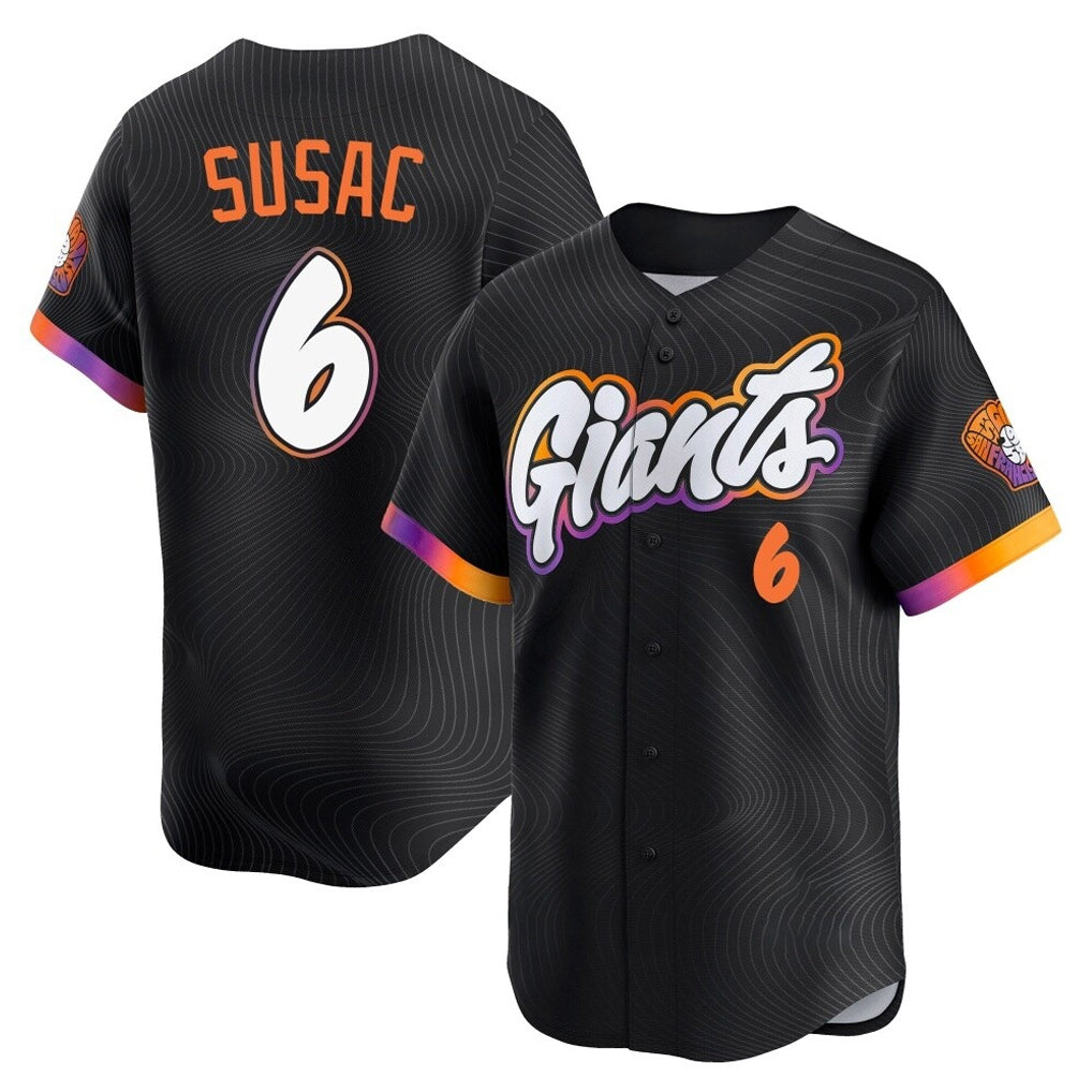 SF.Giants #6 Daniel Susac Player Black 2025 City Connect Home Limited Ddoa Stitched Jerseys