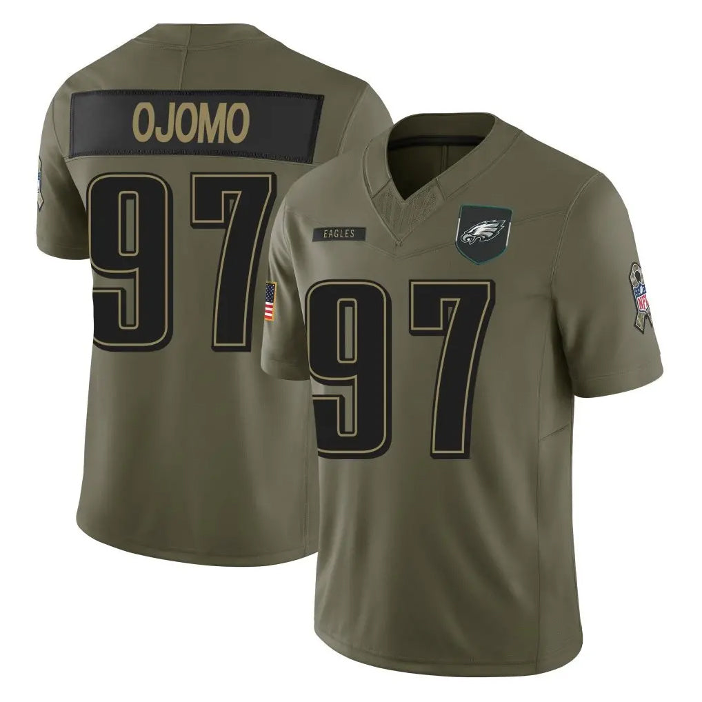 P.Eagles #97 Moro Ojomo Player Olive 2025 Salute To Service Limited Ddoa Stitched Jerseys