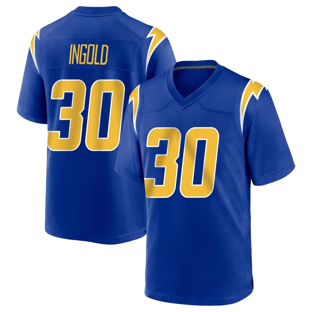 LA.Chargers #30 Alec Ingold Player Royal Home Game Ddoa Stitched Jerseys