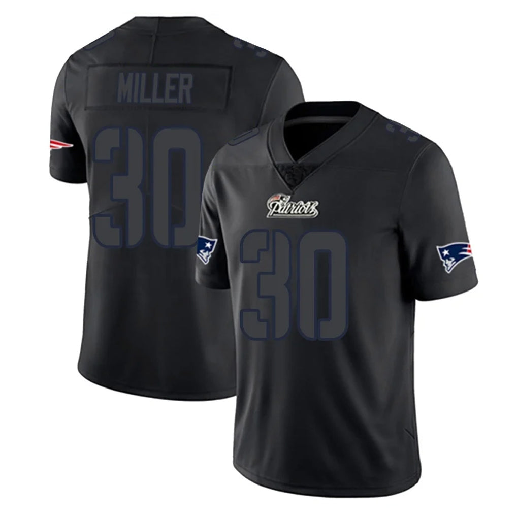 NE.Patriots #30 Jam Miller Player Black Impact LImited Home Game Ddoa Stitched Jerseys