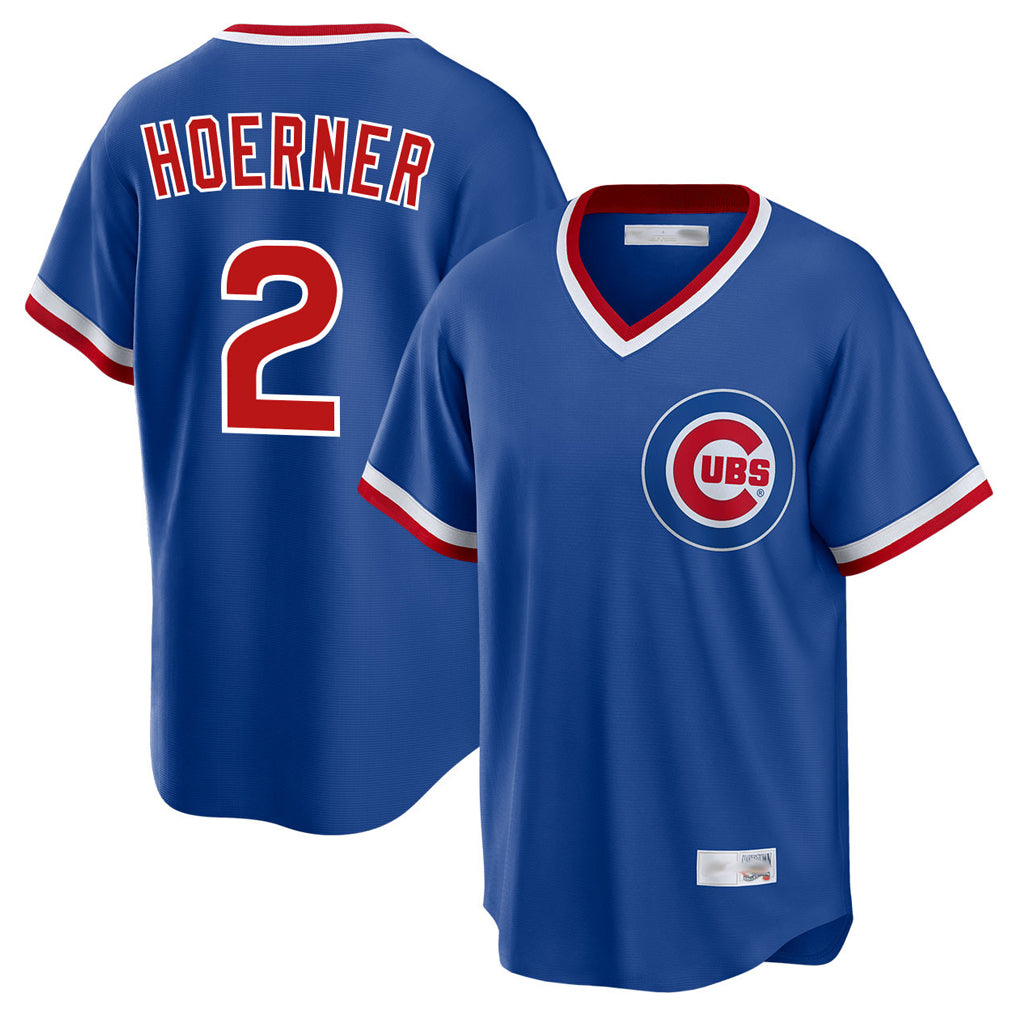 C.Cubs #2 Nico Hoerner Player Royal T-shirt Cooperstown Collection Limited Ddoa Stitched Jerseys