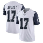 D.Cowboys #17 Brandon Aubrey Player White-Navy Limited Color Rush Vapor Untouchable Home Game Ddoa Stitched Jerseys