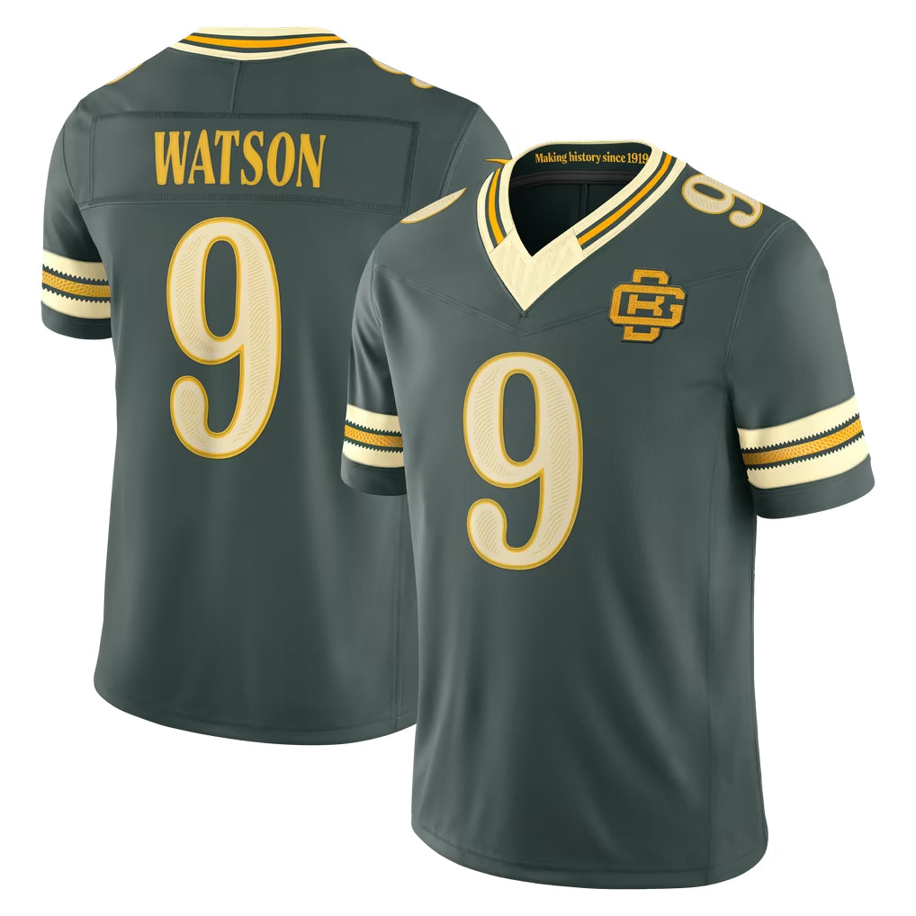 GB.Packers #9 Christian Watson Player Green Limited 2026 Rivalries Collection Home Game Ddoa Stitched Jerseys