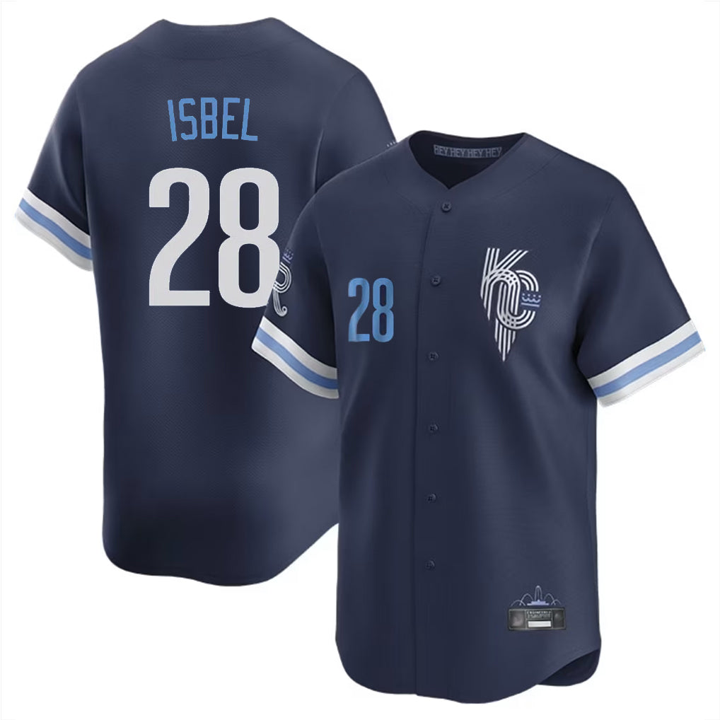 KC.Royals #28 Kyle Isbel Player Navy City Connect Limited Home Ddoa Stitched Jerseys