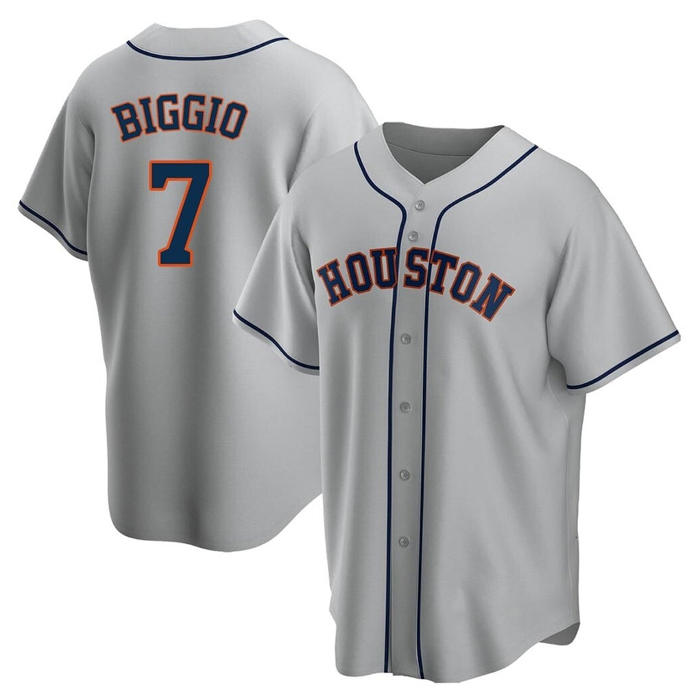 H.Astros #7 Craig Biggio Player Gray Home Game Ddoa Stitched Jerseys