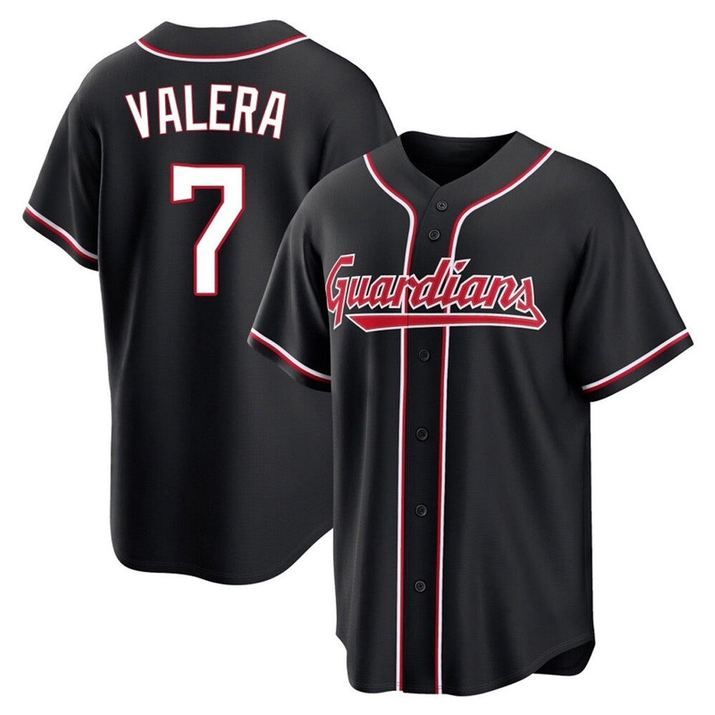 C.Guardians #7 George Valera Player Black Fashion Out Home Game Ddoa Stitched Jerseys